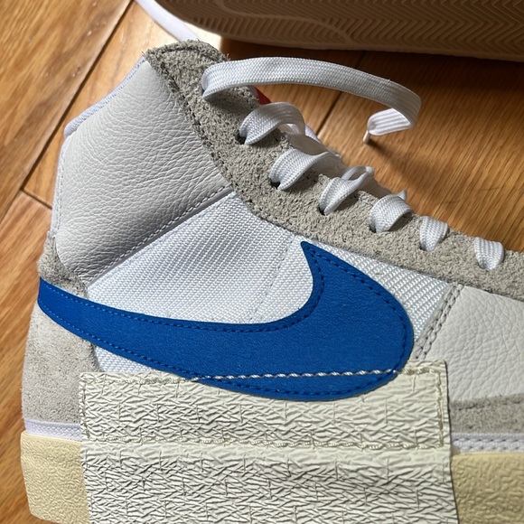NEW Nike Blazer Mid Pro Club DQ7673-102 Men's White/Beach/Blue Sneaker Shoes 13 - Picture 12 of 14